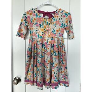 Wild Flowers Girls'‎ Size 10 Pink Blue Floral Lace Dress